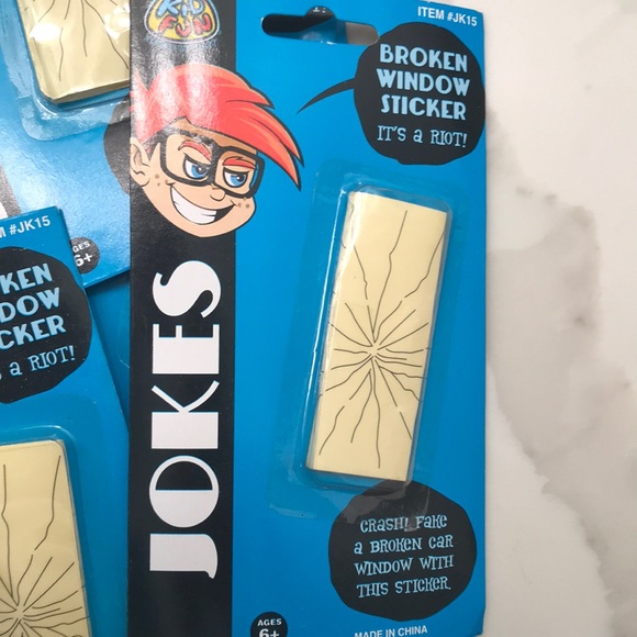 Jokes broken window stickers kid fun pranks gags - Picture 2 of 2